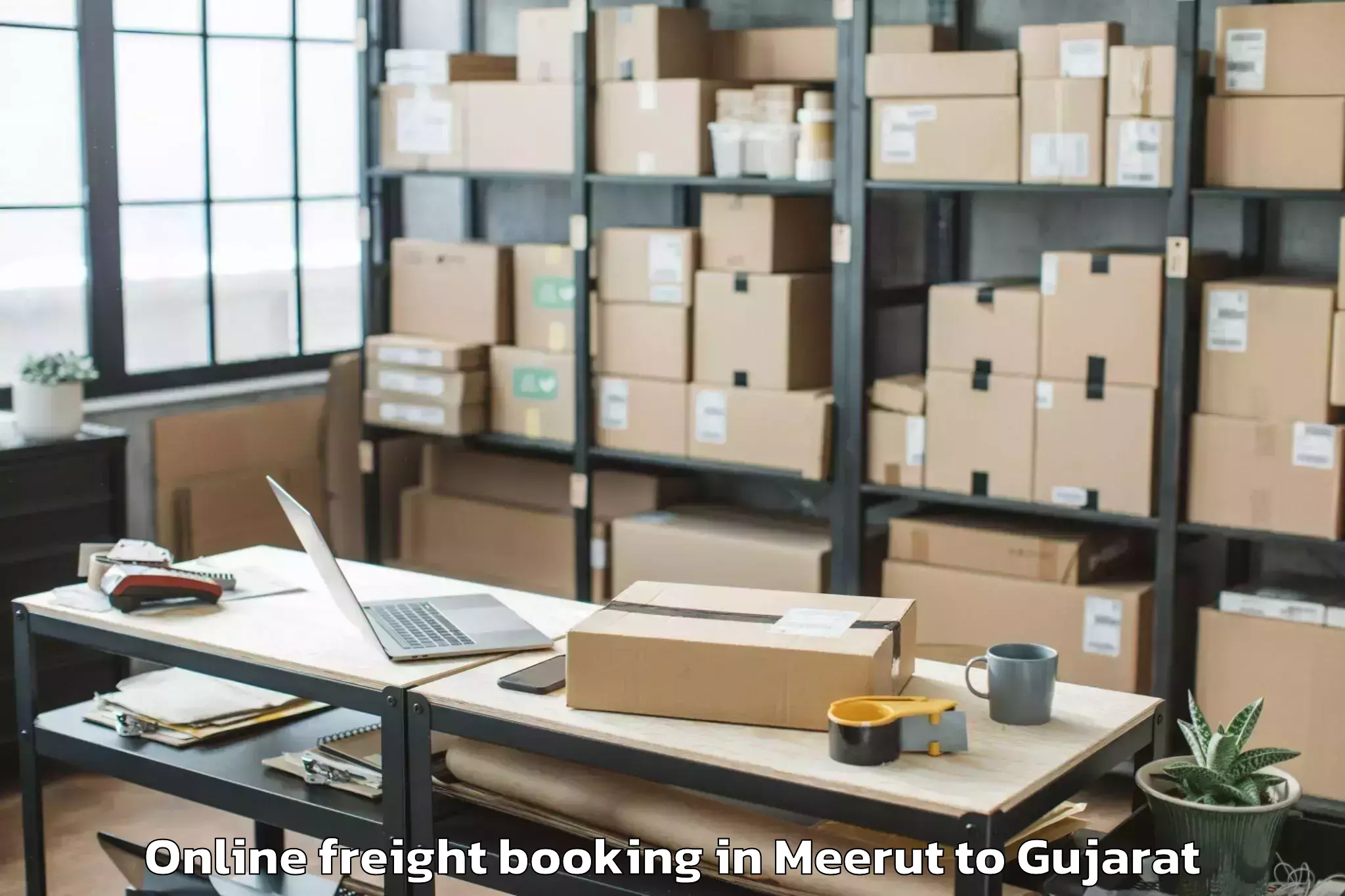 Get Meerut to Jhagadia Online Freight Booking